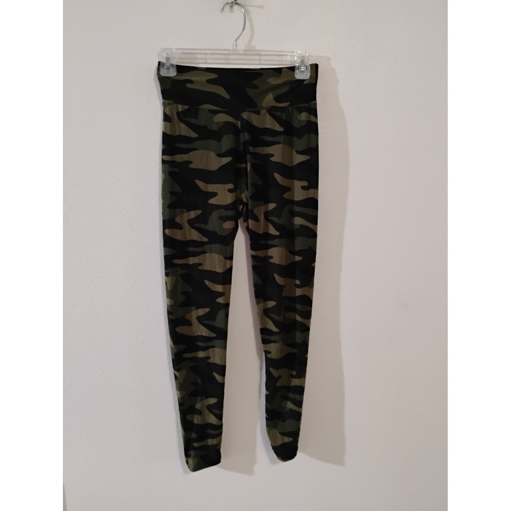 Womens Camouflage High Waisted Leggings Green Brown One Size OS